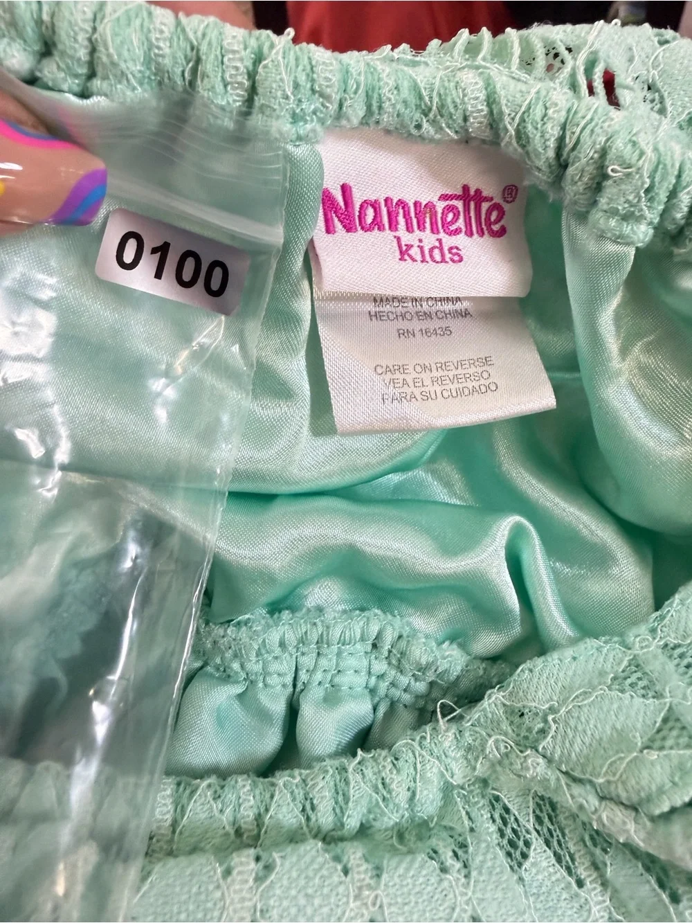 Nanette Kids Mint Lace Dress Girls 3T Cold Shoulder Ruffle Party 0100